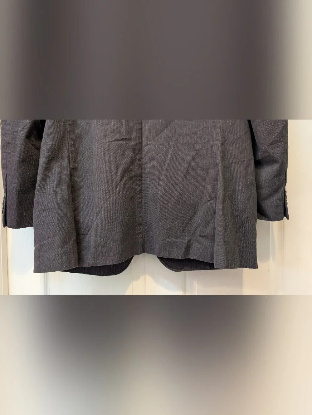 Banana Republic Gray Pinstripe Blazer Jacket 44R 100% Cotton